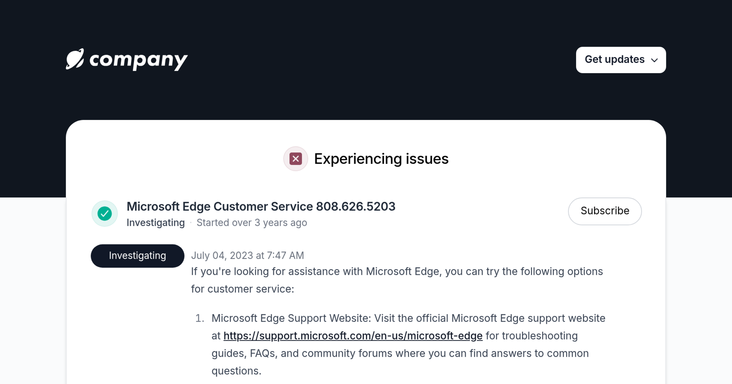 Microsoft Edge Customer Service 808.626.5203 - Status